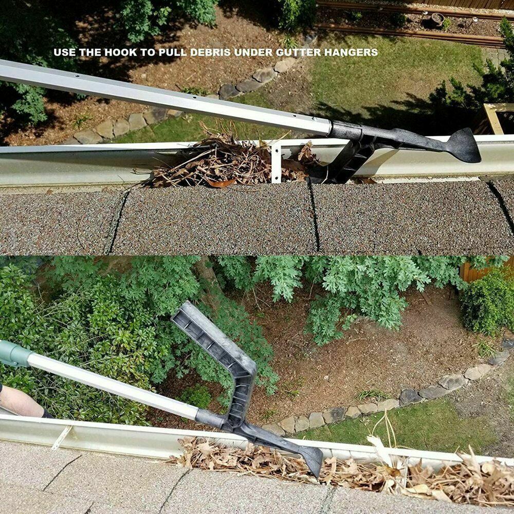 Offer Gutter Roof Cleaning Tool Hook Shovel Scoop Leaves Dirt Remove Home Cleaner