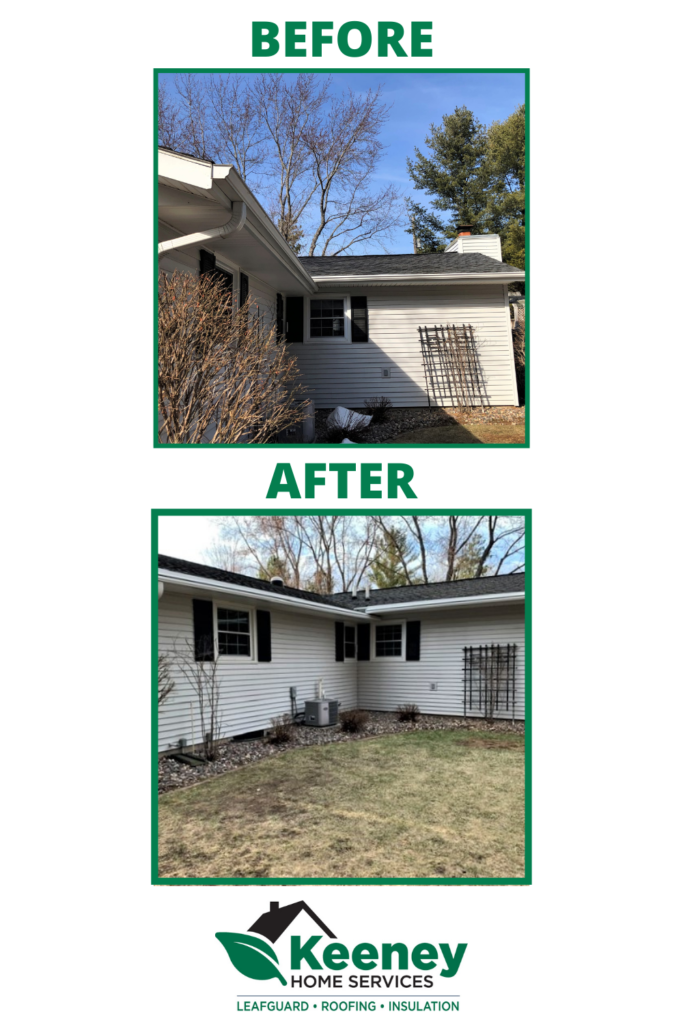 Before and After LeafGuard Gutter Installation in Wisconsin