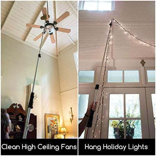 DocaPole 2m - 7m Extension Pole – 24 ft Multi-Purpose Telescopic Pole // Light Bulb Changer // Paint Roller // Duster Pole // Telescoping Pole for Window Cleaning, Gutter Cleaning, and Hanging Lights