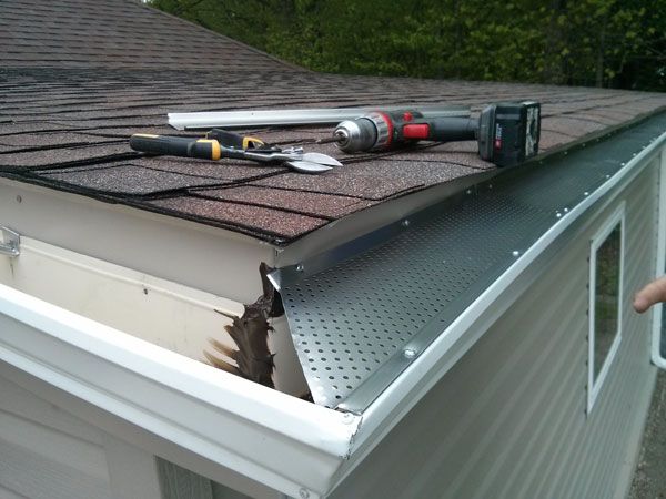 Gutter guard installation DIY work