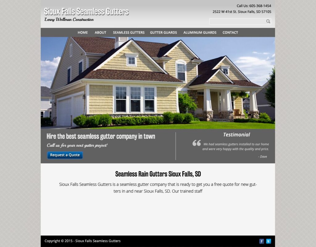 Home | Sioux Falls Seamless Gutters | Seamless Gutters and Leaf Protection