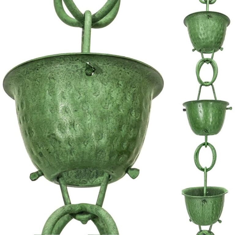 Monarch Rain Chains Monarch Aluminum Hammered Cup Rain Chain, 81/2 Ft