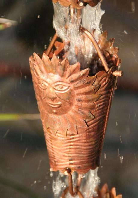 Rain Chain Copper Sun Cups - Per Foot