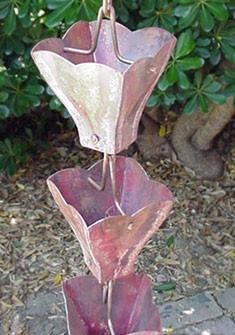 Rain Chain Small Square Cups - Copper - Per Foot